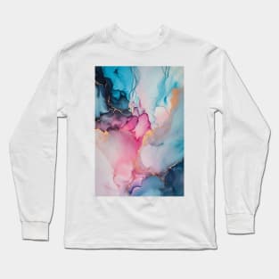 Blushing Sky - Abstract Alcohol Ink Art Long Sleeve T-Shirt